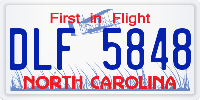 NC license plate DLF5848