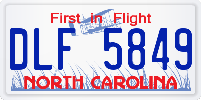 NC license plate DLF5849
