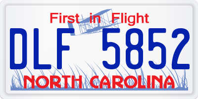 NC license plate DLF5852