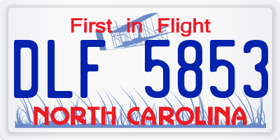 NC license plate DLF5853