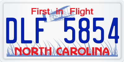 NC license plate DLF5854
