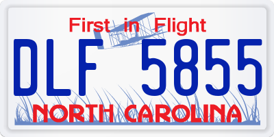 NC license plate DLF5855