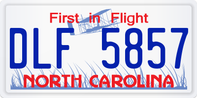 NC license plate DLF5857