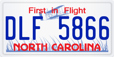 NC license plate DLF5866