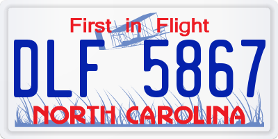 NC license plate DLF5867