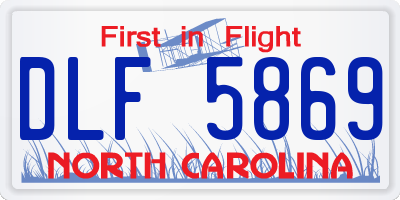 NC license plate DLF5869