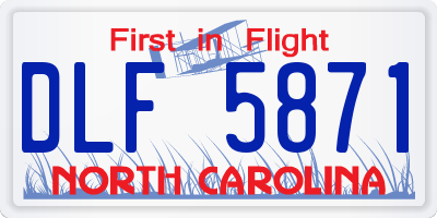 NC license plate DLF5871