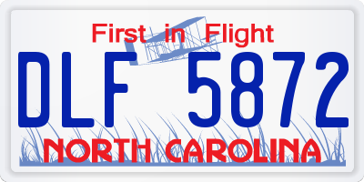 NC license plate DLF5872