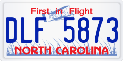 NC license plate DLF5873