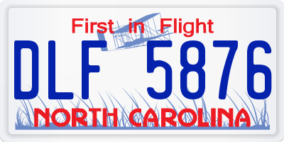 NC license plate DLF5876
