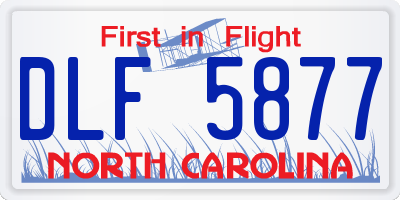NC license plate DLF5877