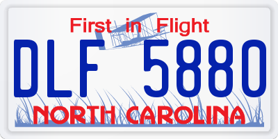 NC license plate DLF5880