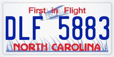 NC license plate DLF5883