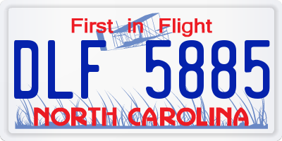 NC license plate DLF5885