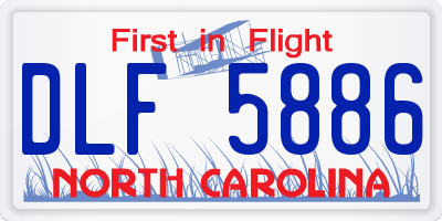NC license plate DLF5886