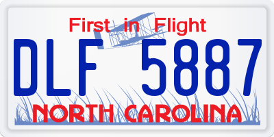 NC license plate DLF5887