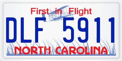 NC license plate DLF5911