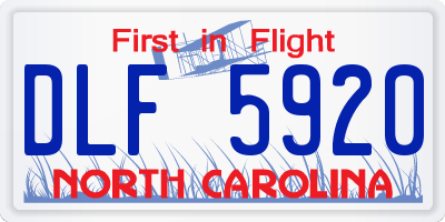 NC license plate DLF5920