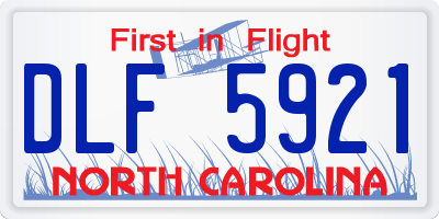 NC license plate DLF5921