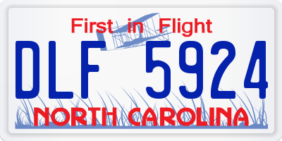 NC license plate DLF5924