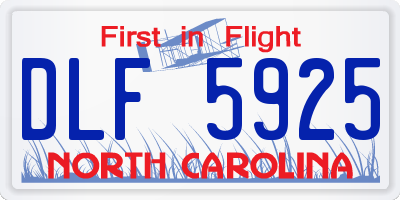 NC license plate DLF5925
