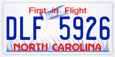 NC license plate DLF5926