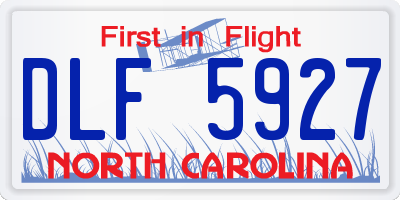 NC license plate DLF5927