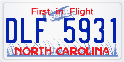 NC license plate DLF5931