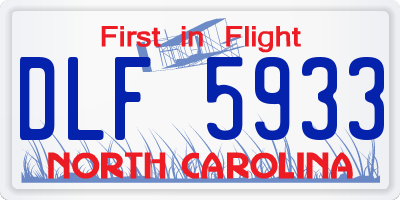 NC license plate DLF5933