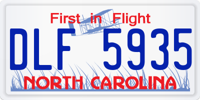 NC license plate DLF5935