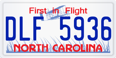NC license plate DLF5936