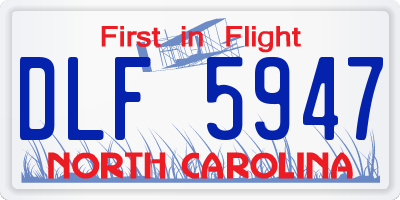 NC license plate DLF5947