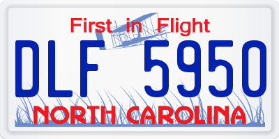 NC license plate DLF5950