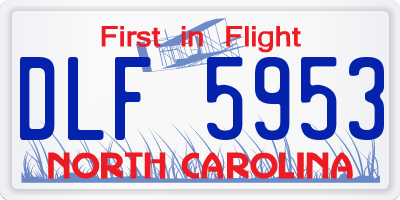 NC license plate DLF5953