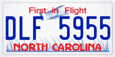 NC license plate DLF5955