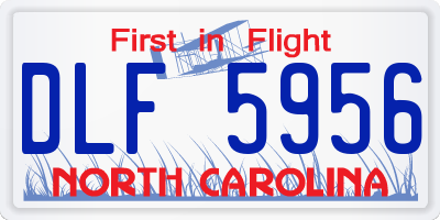 NC license plate DLF5956