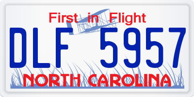 NC license plate DLF5957