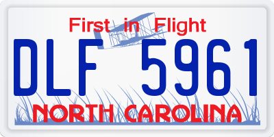NC license plate DLF5961
