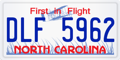 NC license plate DLF5962