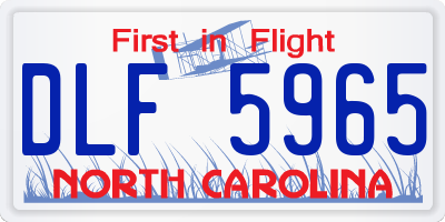 NC license plate DLF5965