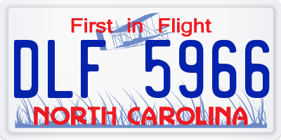 NC license plate DLF5966