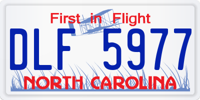 NC license plate DLF5977