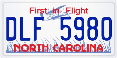 NC license plate DLF5980