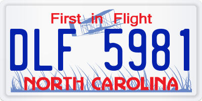 NC license plate DLF5981