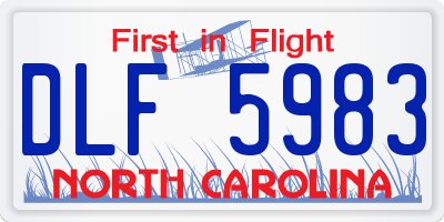 NC license plate DLF5983