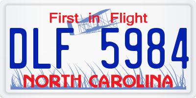 NC license plate DLF5984