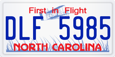 NC license plate DLF5985