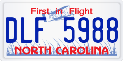 NC license plate DLF5988