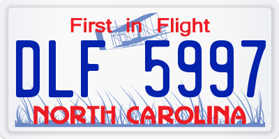 NC license plate DLF5997