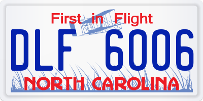 NC license plate DLF6006